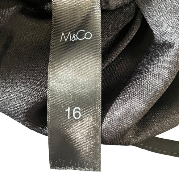 M&Co Black & Silver Sequin Sheer Back Top 12 Evening Party Glam Holiday Cocktail - Picture 2 of 11